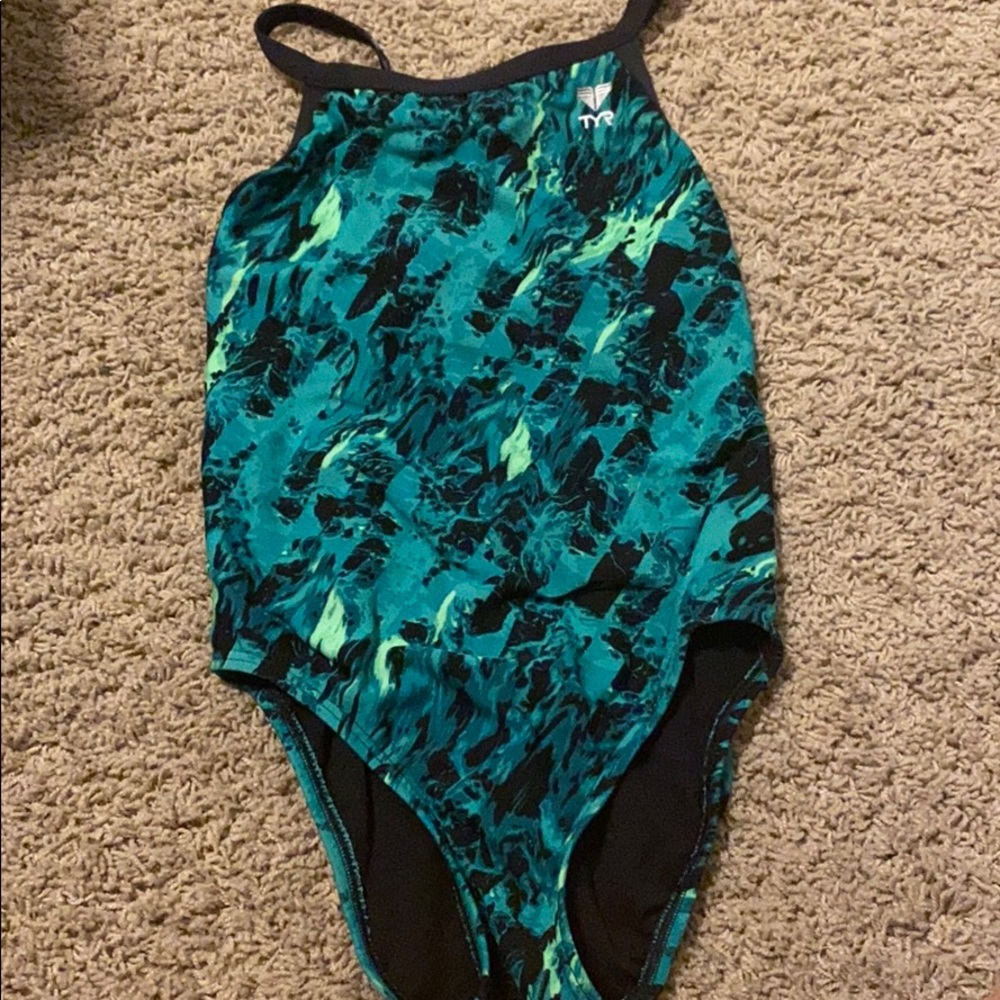 TYR Green and Black swimsuit